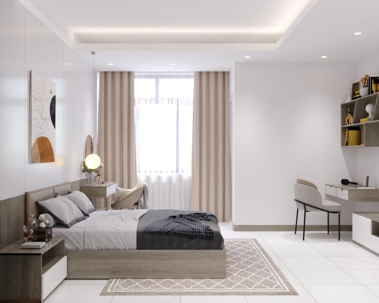 Thi công nội thất chung cư 2 phòng ngủ