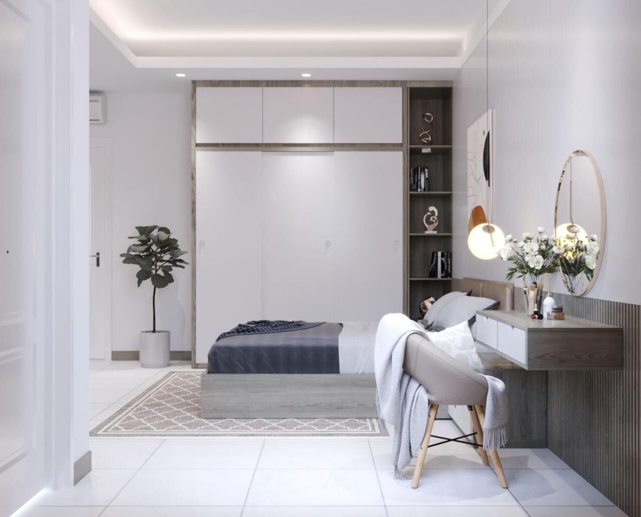 Thi công nội thất chung cư 2 phòng ngủ