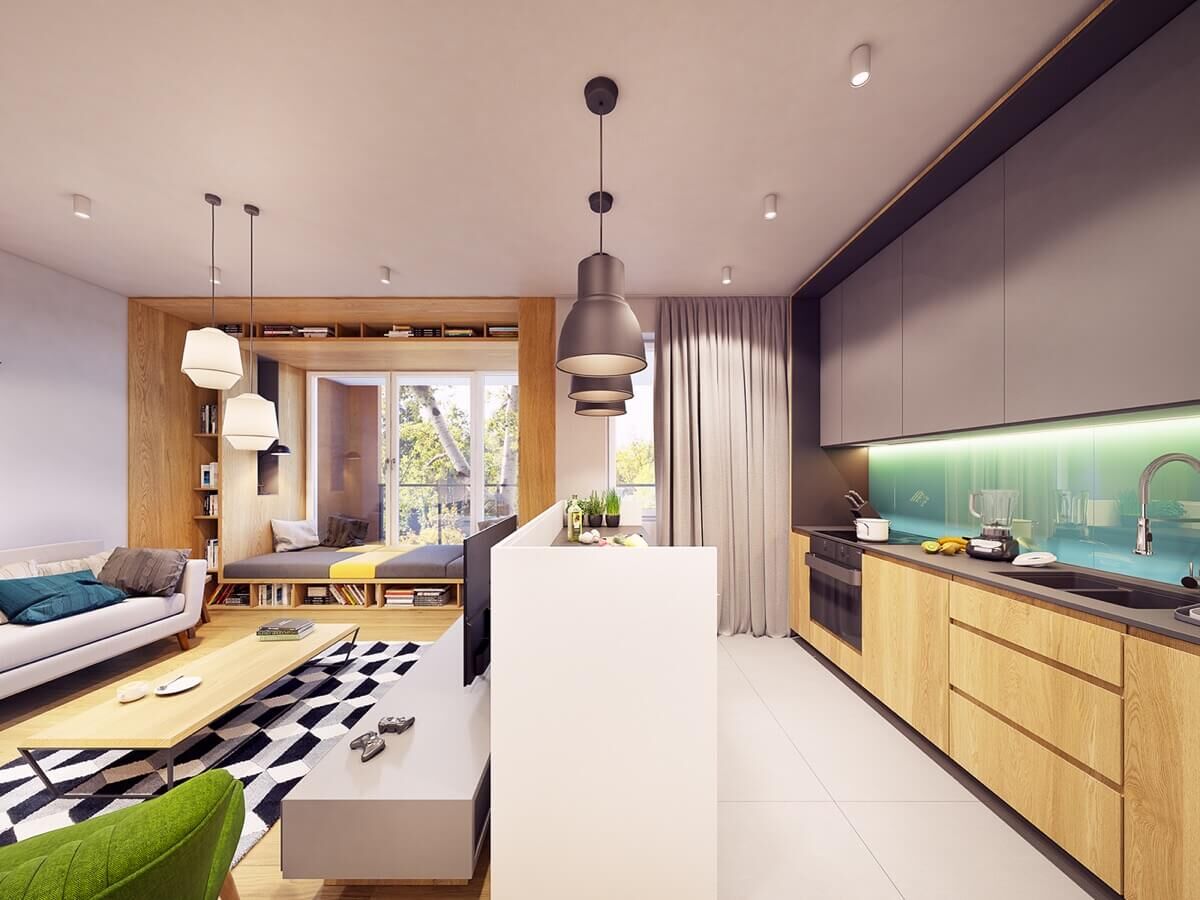 Thi công nội thất chung cư 2 phòng ngủ